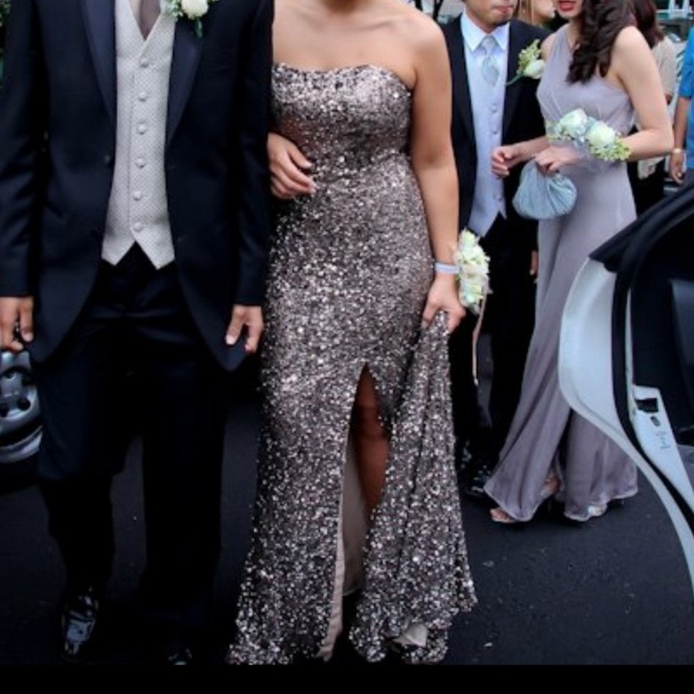 Gold Sequin Prom Dress